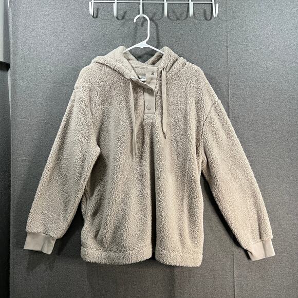 Koolaburra by UGG Sherpa Fleece Hoodie Pullover Dove Gray, Large - Picture 1 of 10